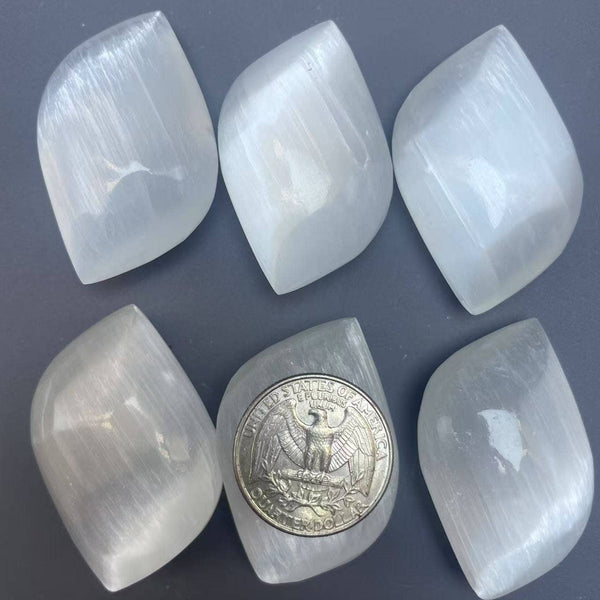 Selenite Swirl Palms - 3 per lot 1.8"