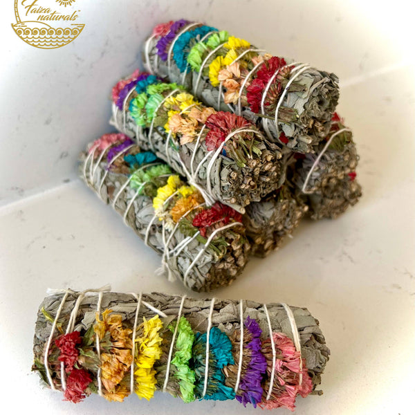 7 Chakra Sinuata Flower White Sage Bundles from California