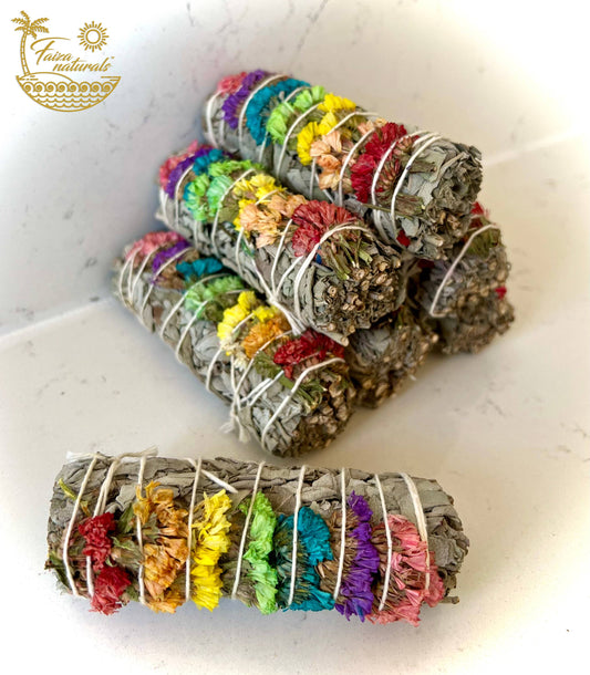 7 Chakra Sinuata Flower White Sage Bundles from California