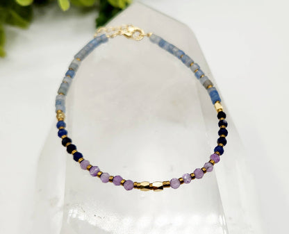 ANXIETY SUPPORT-Amethyst/Sodalite/Blue Aventurine -Bracelet