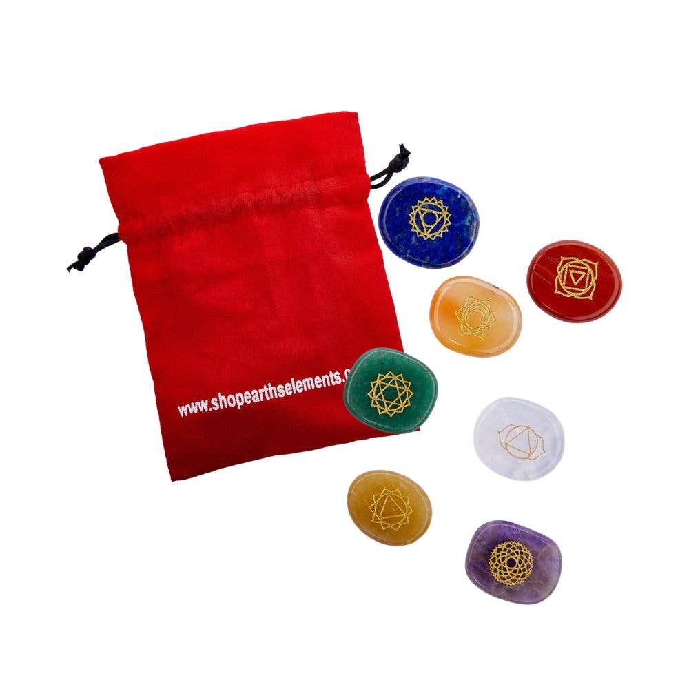 Engraved Crystal Chakra Set