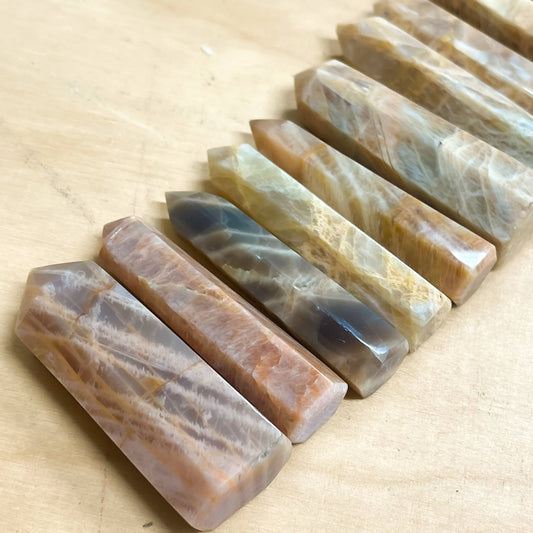Peach/Yellow Moonstone Tower Points, 1-4" size option