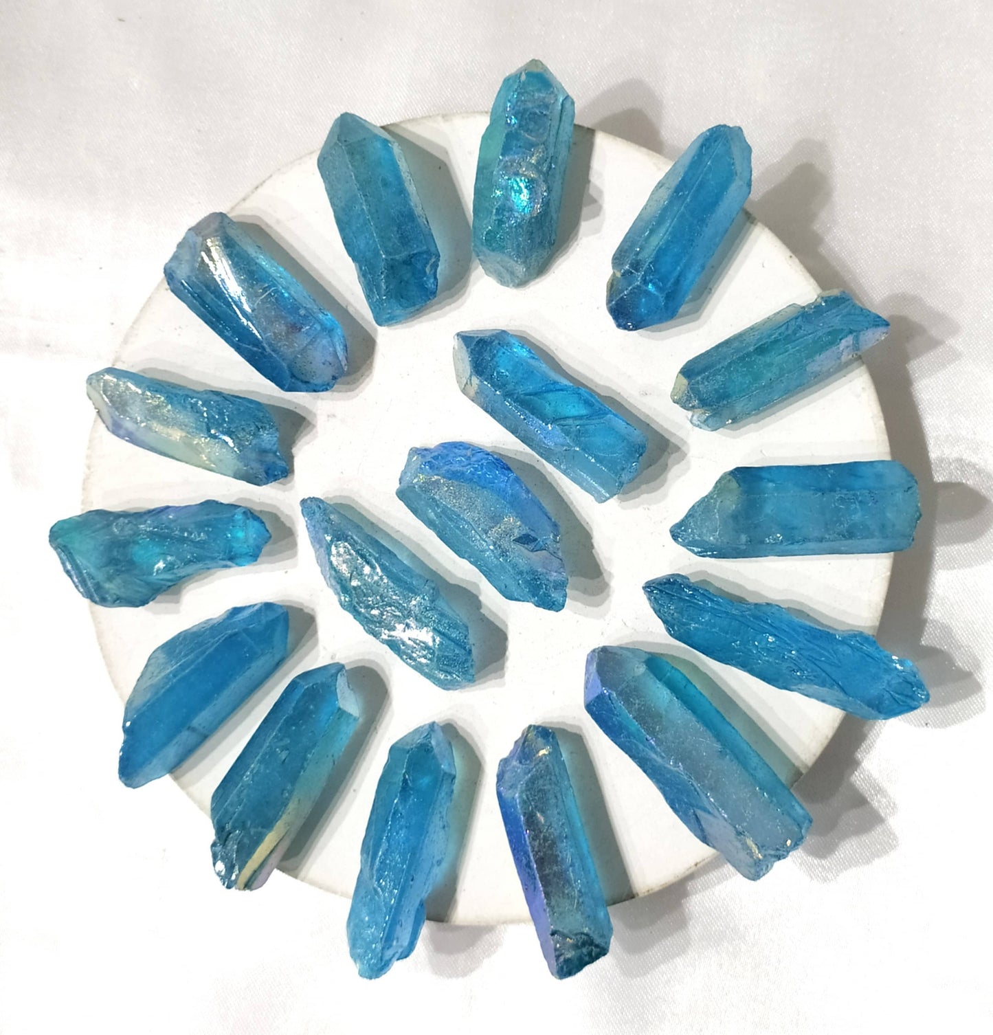 Angel Aura Quartz Point | Blue Aura Point | Raw Crystals