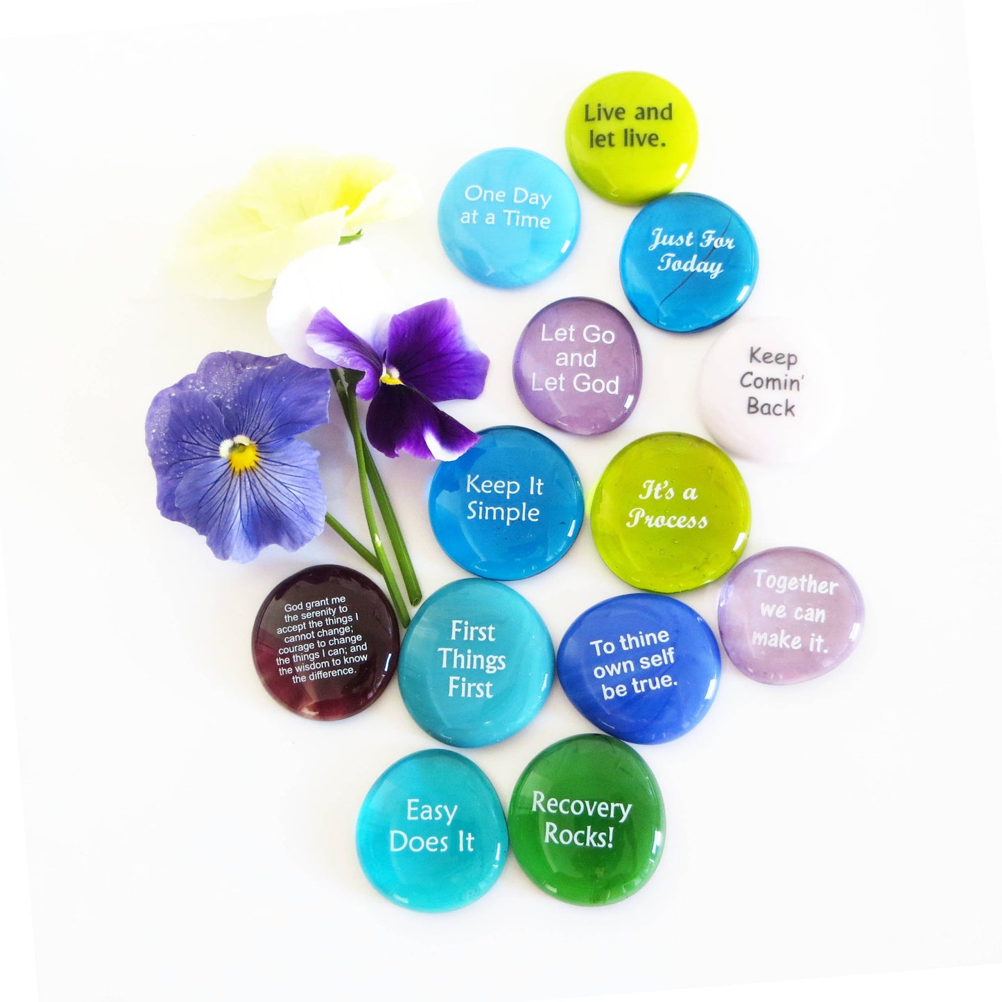 Recovery Assortment of 100 Glass Stones, Sobriety Gifts