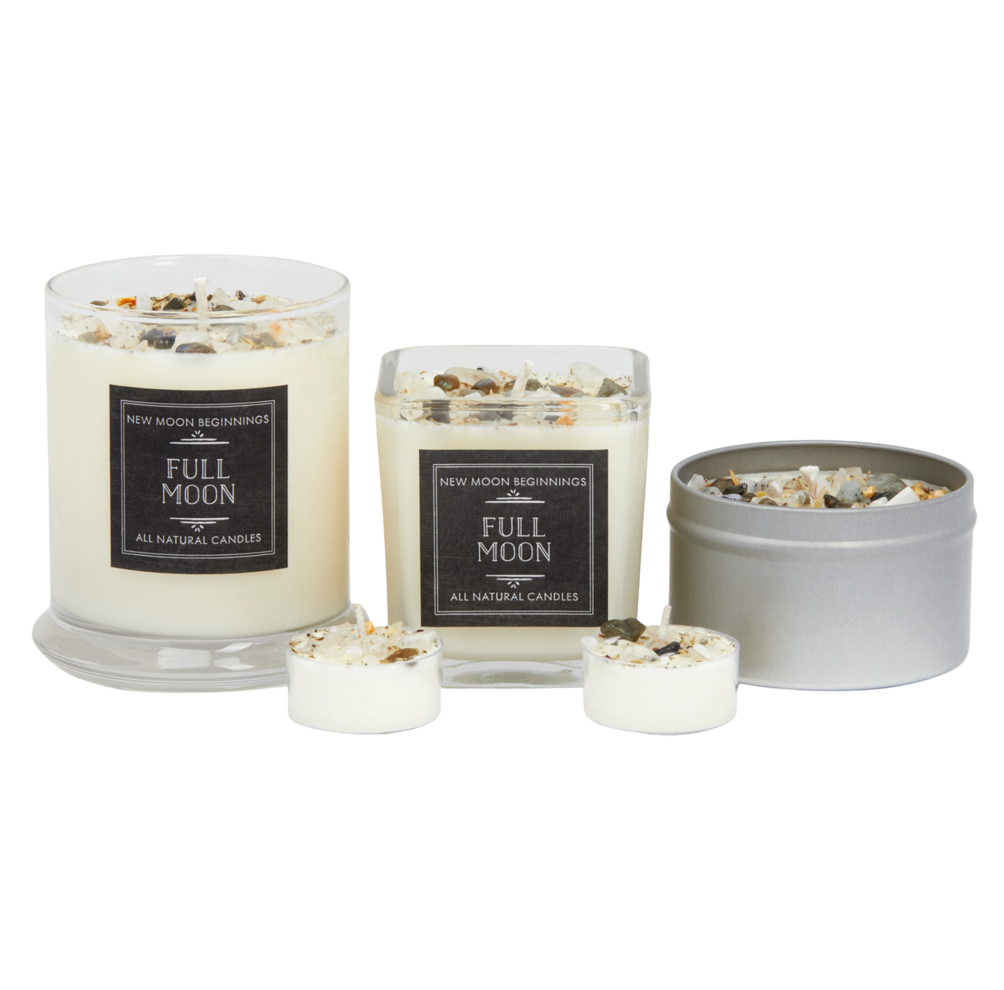 Full Moon Candle - Herb, Flower, Crystal & Candles