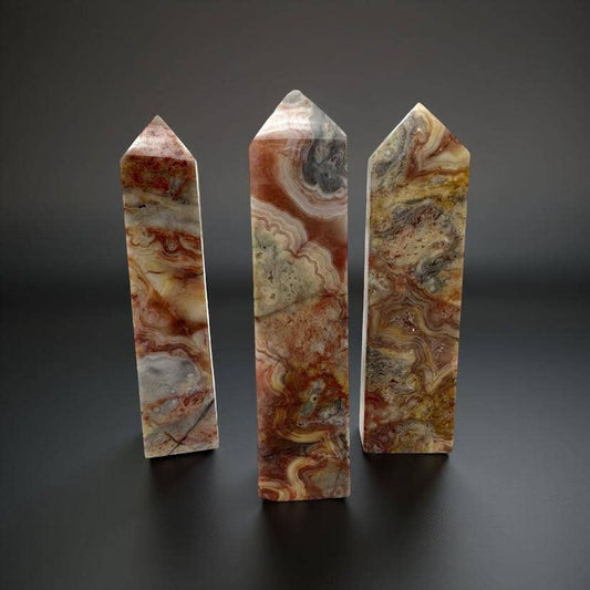 Medium Crazy Lace Agate Tower - 1 piece