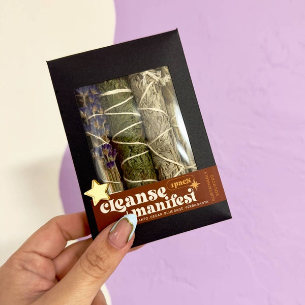 CLEANSE and MANIFEST KIT - Bundle - 4 Pack - Sage Smudge