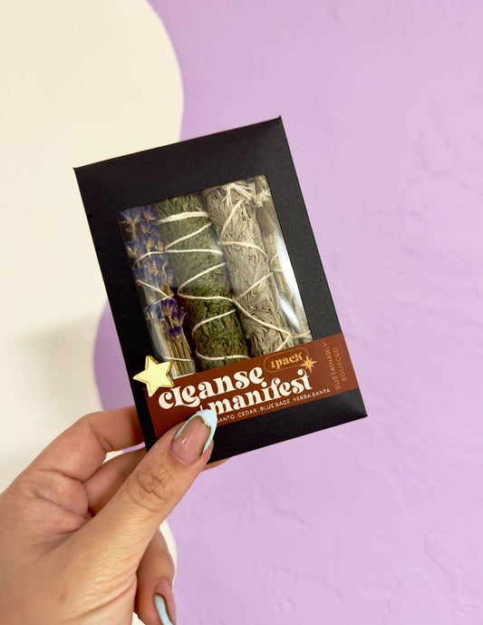 CLEANSE and MANIFEST KIT - Bundle - 4 Pack - Sage Smudge