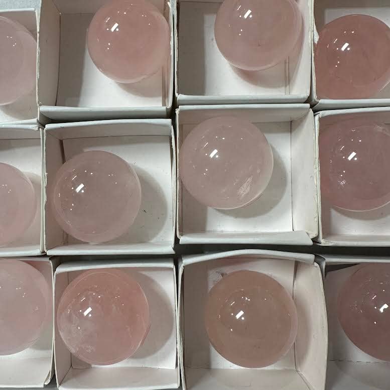 Rose Quartz Mini Spheres - lot of 3