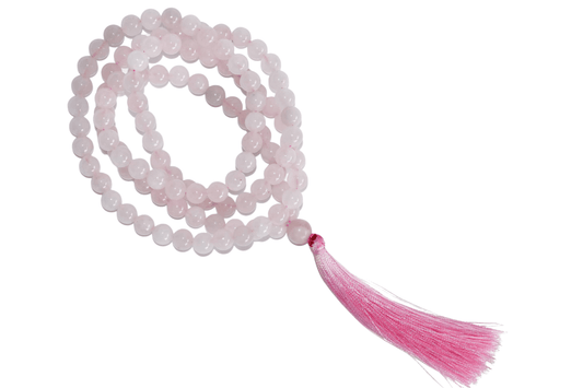 Gemstone Mala | Rose Quartz | 108 Prayer Beads Jap Mala