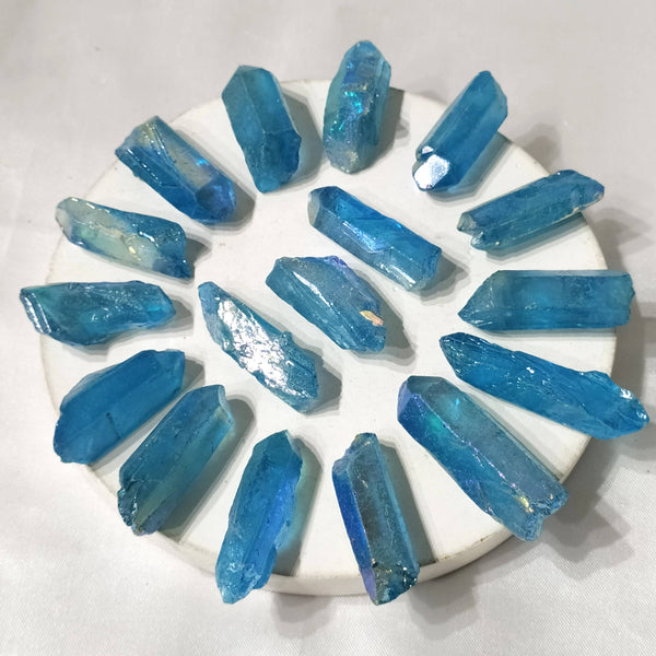 Angel Aura Quartz Point | Blue Aura Point | Raw Crystals