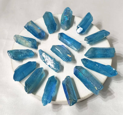 Angel Aura Quartz Point | Blue Aura Point | Raw Crystals