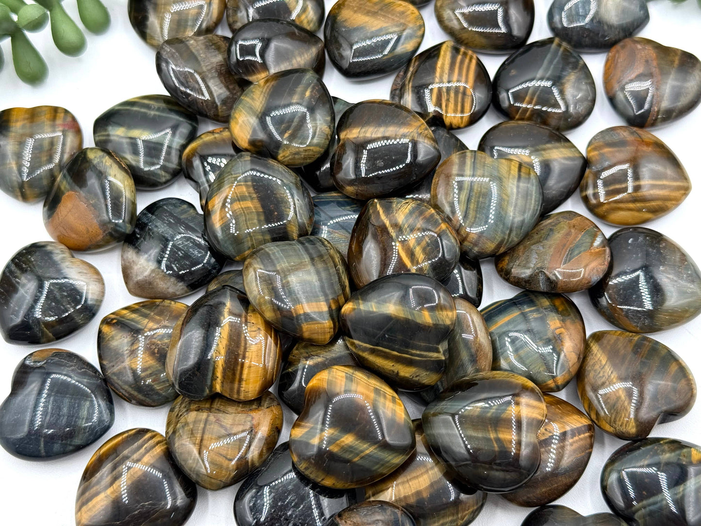 Blue Tiger Eye Mini Hearts (25MM or 2.5CM)