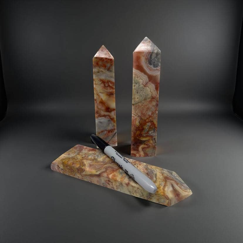 Medium Crazy Lace Agate Tower - 1 piece