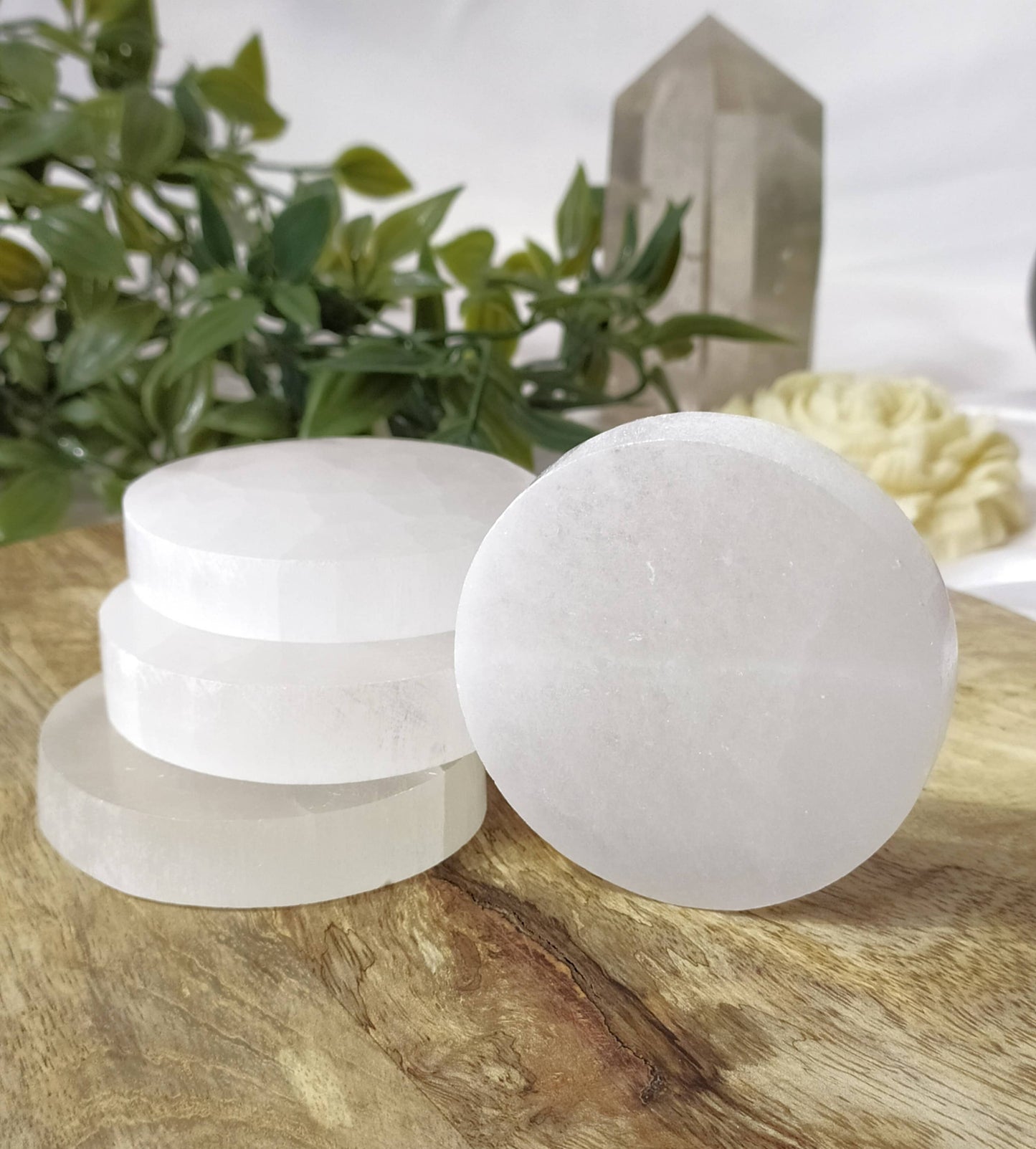 Selenite Charging Plate | Round Coaster | Selenite Plate