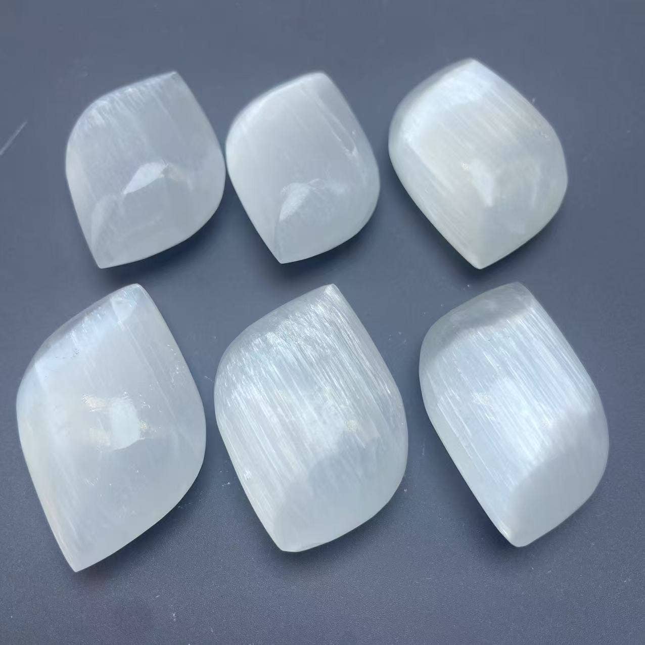 Selenite Swirl Palms - 3 per lot 1.8"
