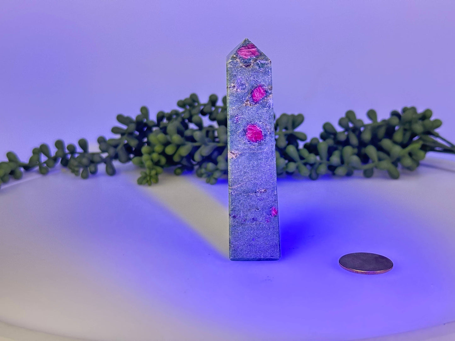 Ruby Fuchsite 4-Sided Tower (Approx. 3.7-4.00 inches/9-10cm)