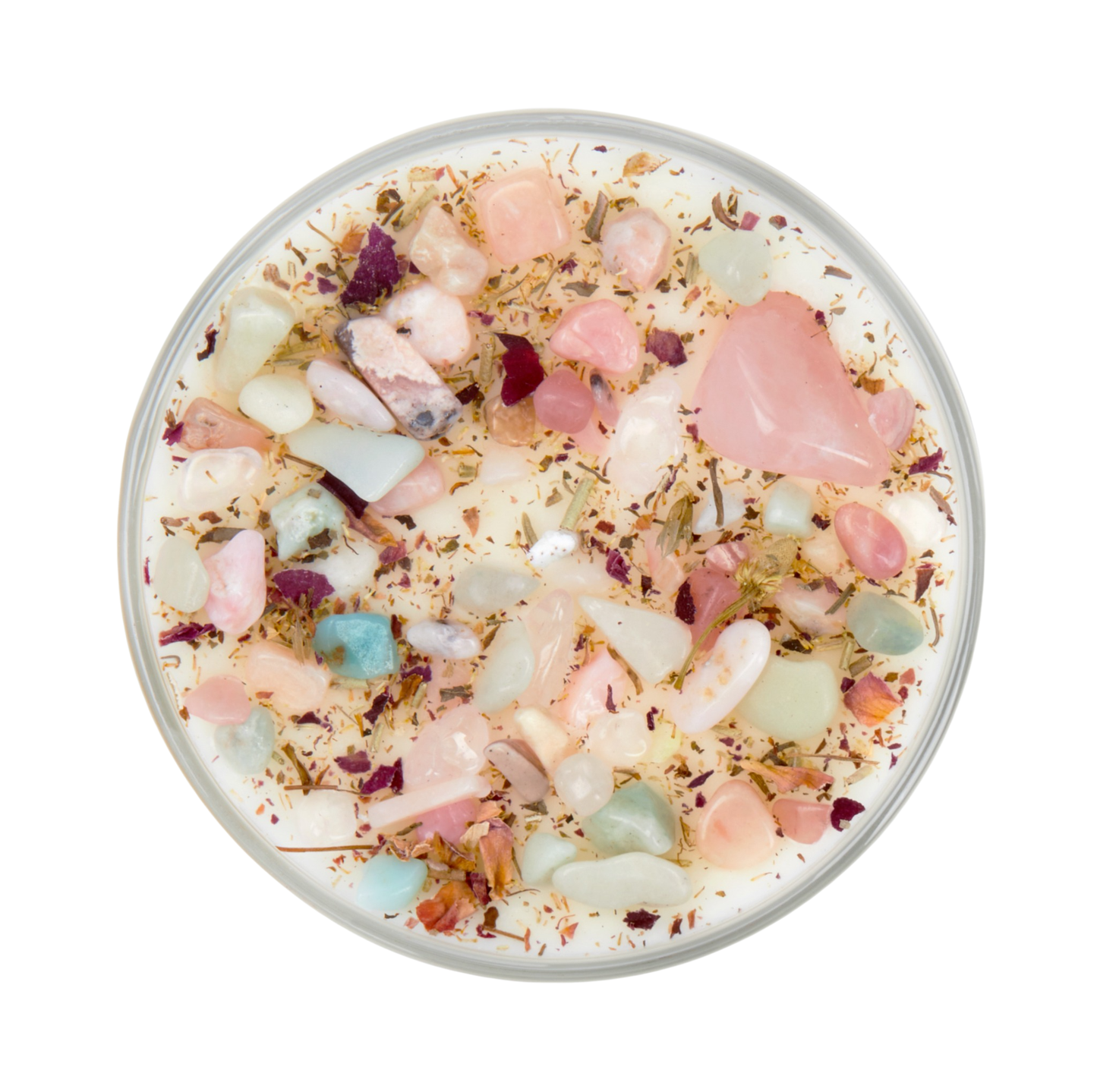 Self Love Candle - Dried Flower, Herb, & Crystal Candles