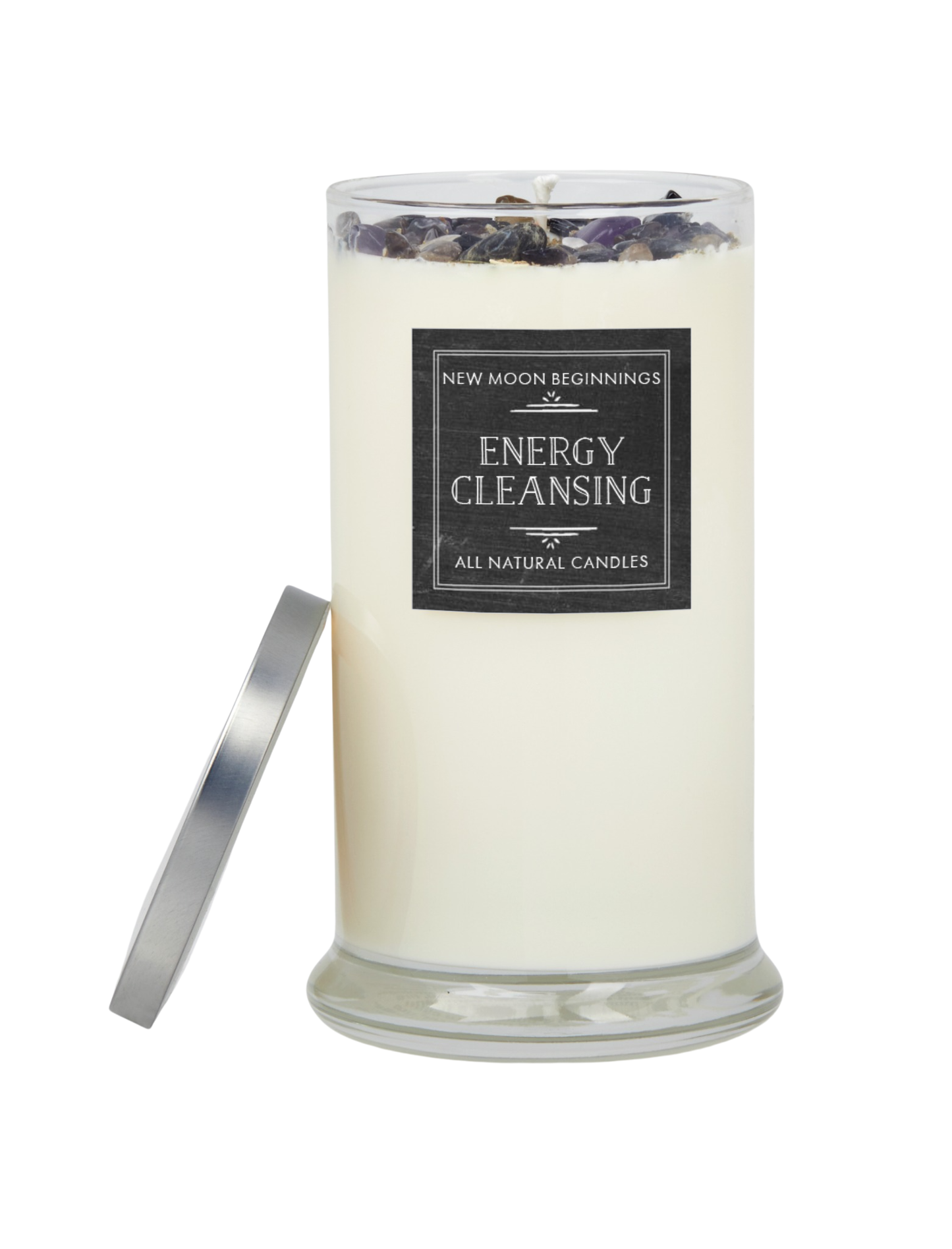 Energy Cleansing Candle - Crystal Candles - Soy Wax