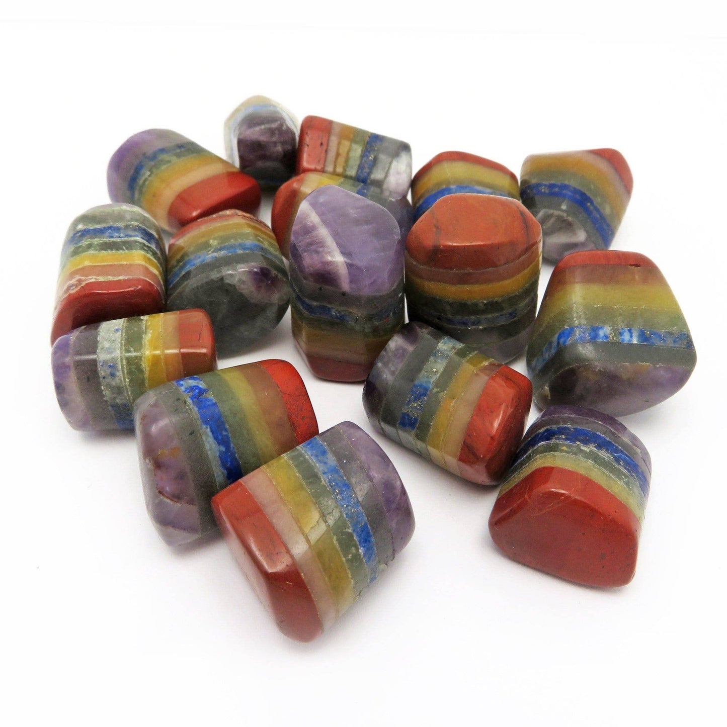 Seven Chakra Tumbled Stone - 7 Bonded Stones - Metaphysical