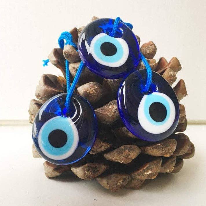 Evil eye bead, blue glass evil eye charm