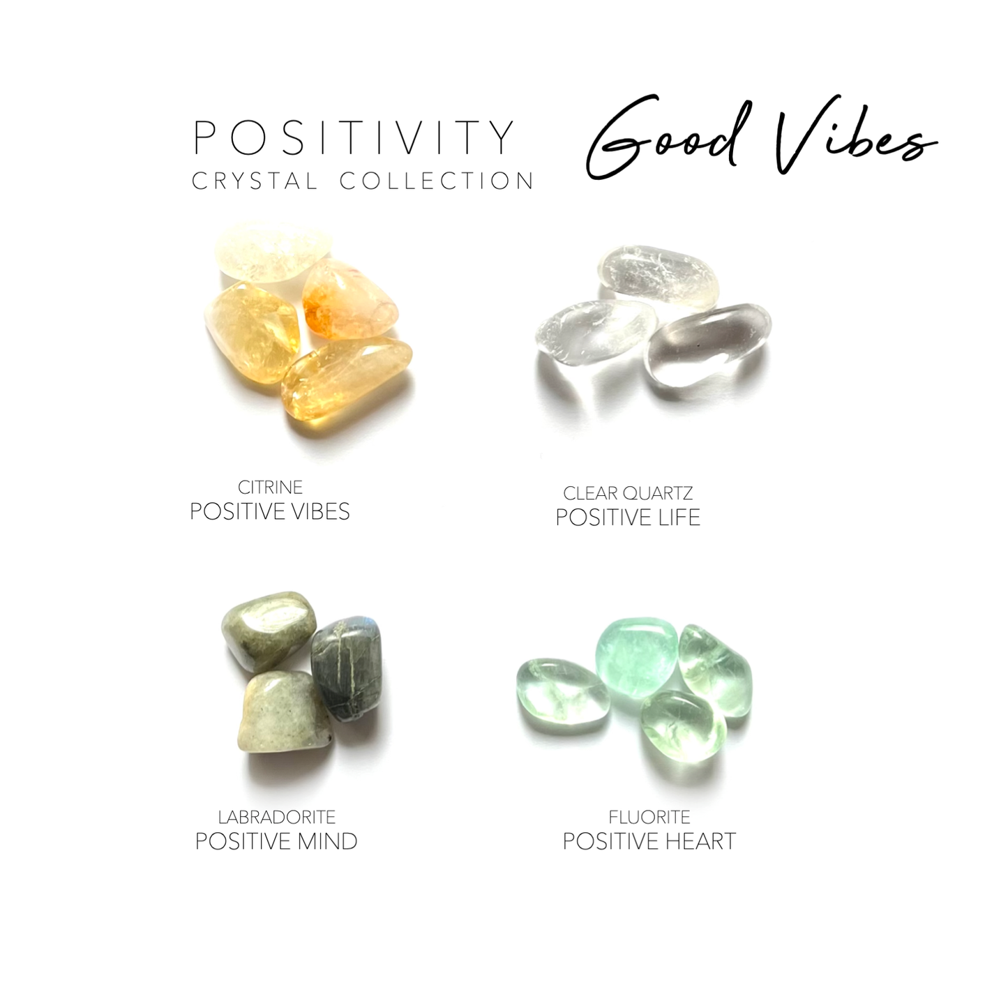 POSITIVITY - GOOD VIBES -  Crystals and Stones gift set