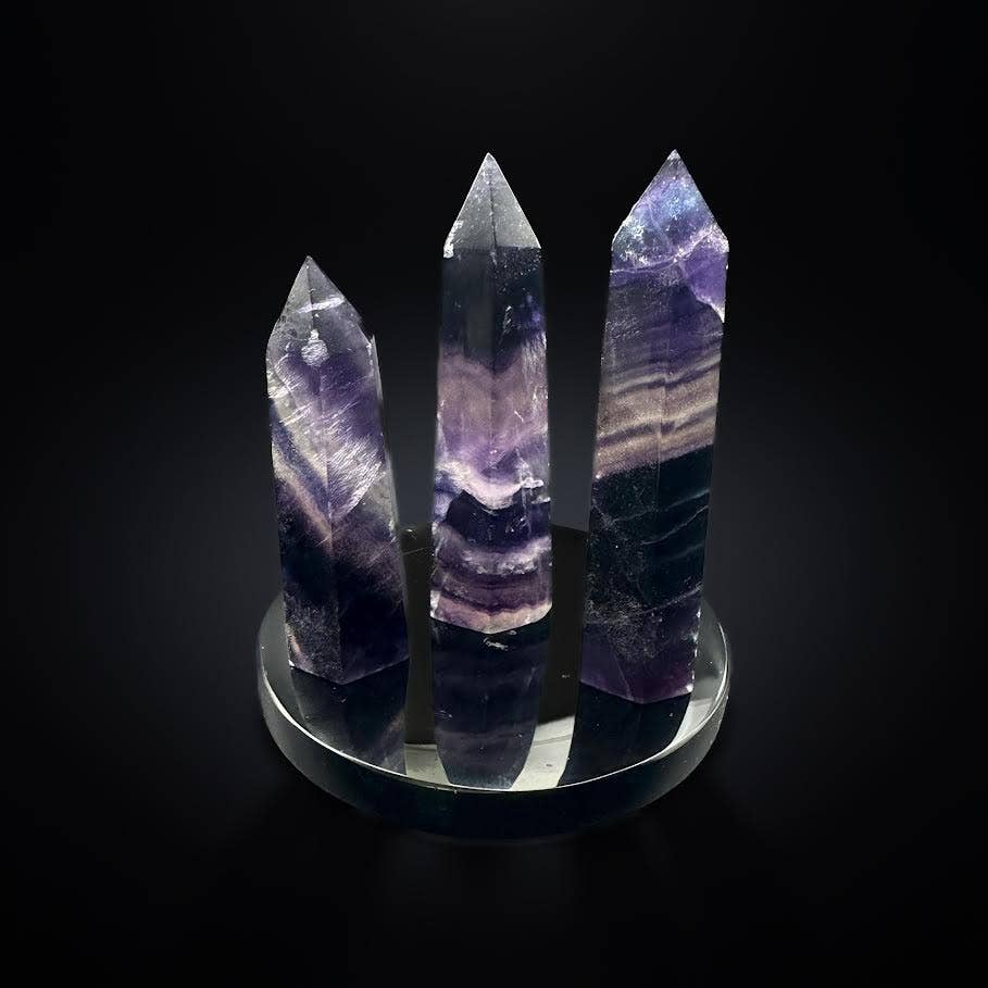 Small Dark Purple Fluorite Towers Lot of 3 ON SALE