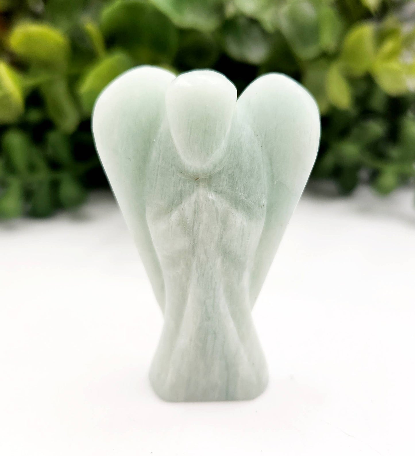 Amazonite Hand Carved Gemstone Angel Figurine 2" Tall