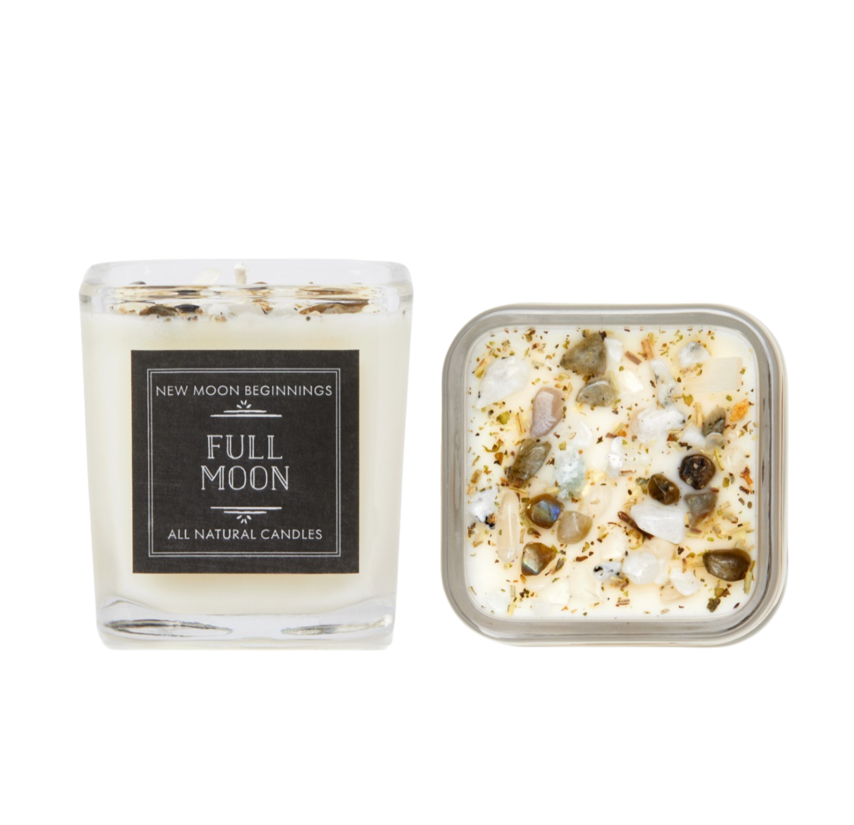 Full Moon Candle - Herb, Flower, Crystal & Candles