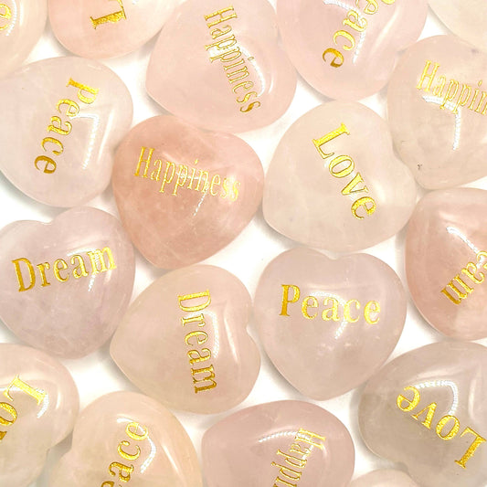 Rose Quartz Heart with Message