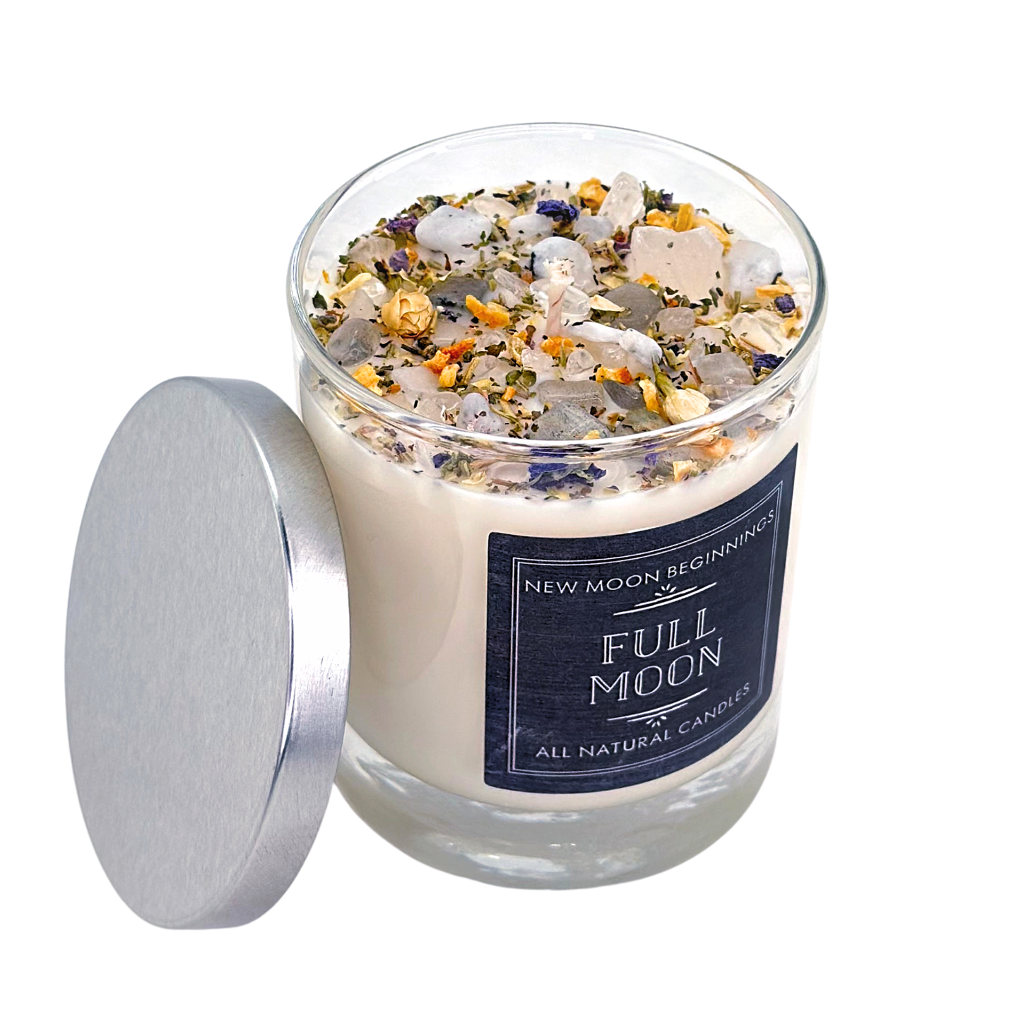 Full Moon Candle - Herb, Flower, Crystal & Candles