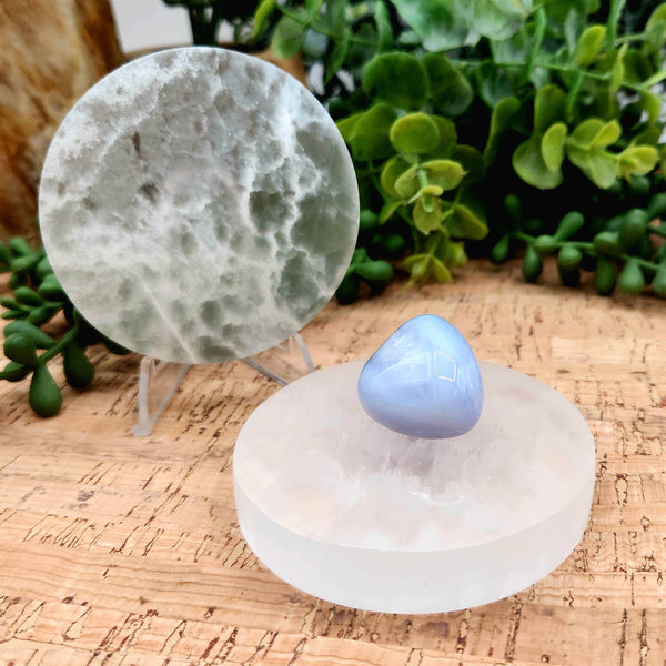 Selenite Charging/Cleansing Plate/Coaster Round-Plain - 7cm