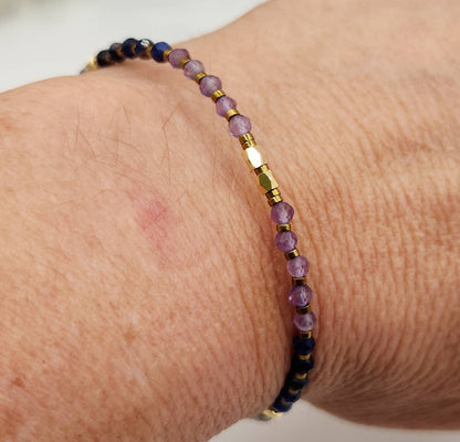 ANXIETY SUPPORT-Amethyst/Sodalite/Blue Aventurine -Bracelet