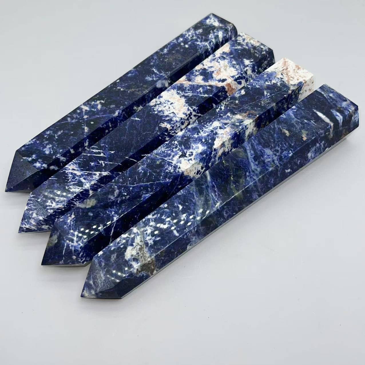 Natural Sodalite Tower – 7"-10" Tall Blue Decorative Crystal