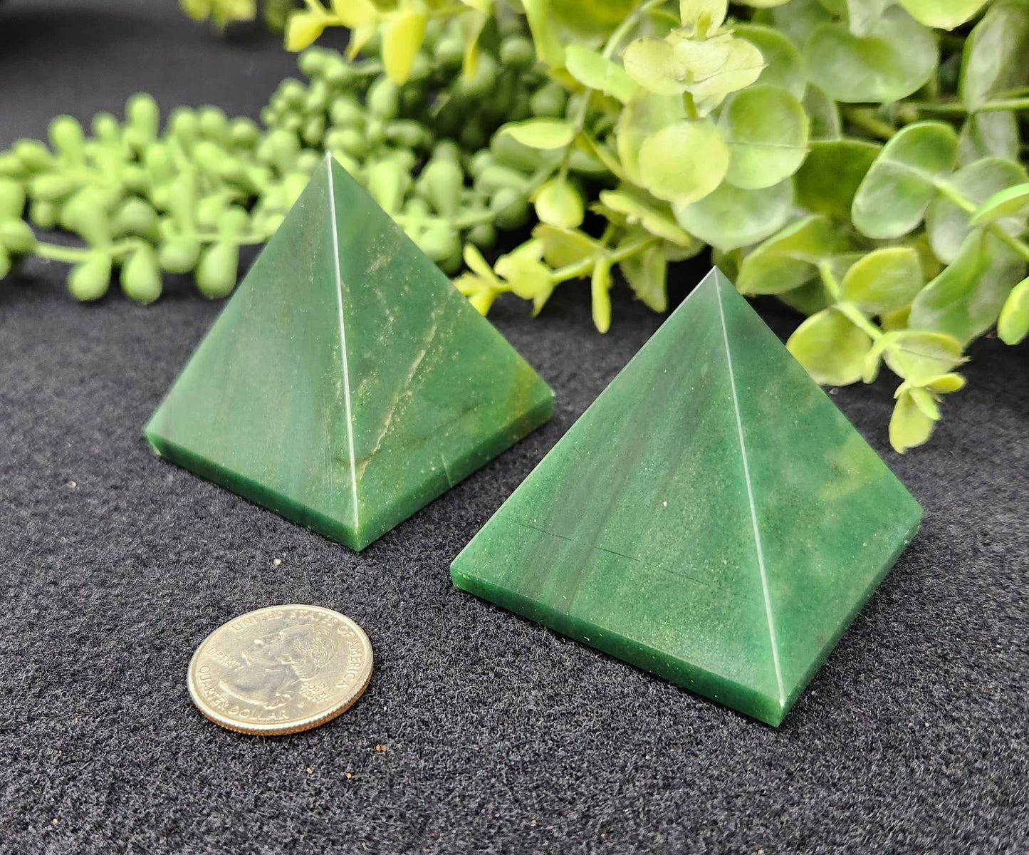 Jade Green Polished Semi-Precious Gemstone Pyramid -5cm