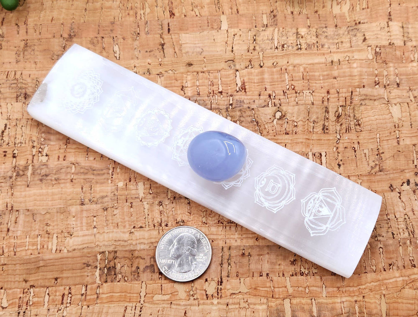 Selenite Charging Bar-Engraved w/Chakra Symbols (15-16cm)