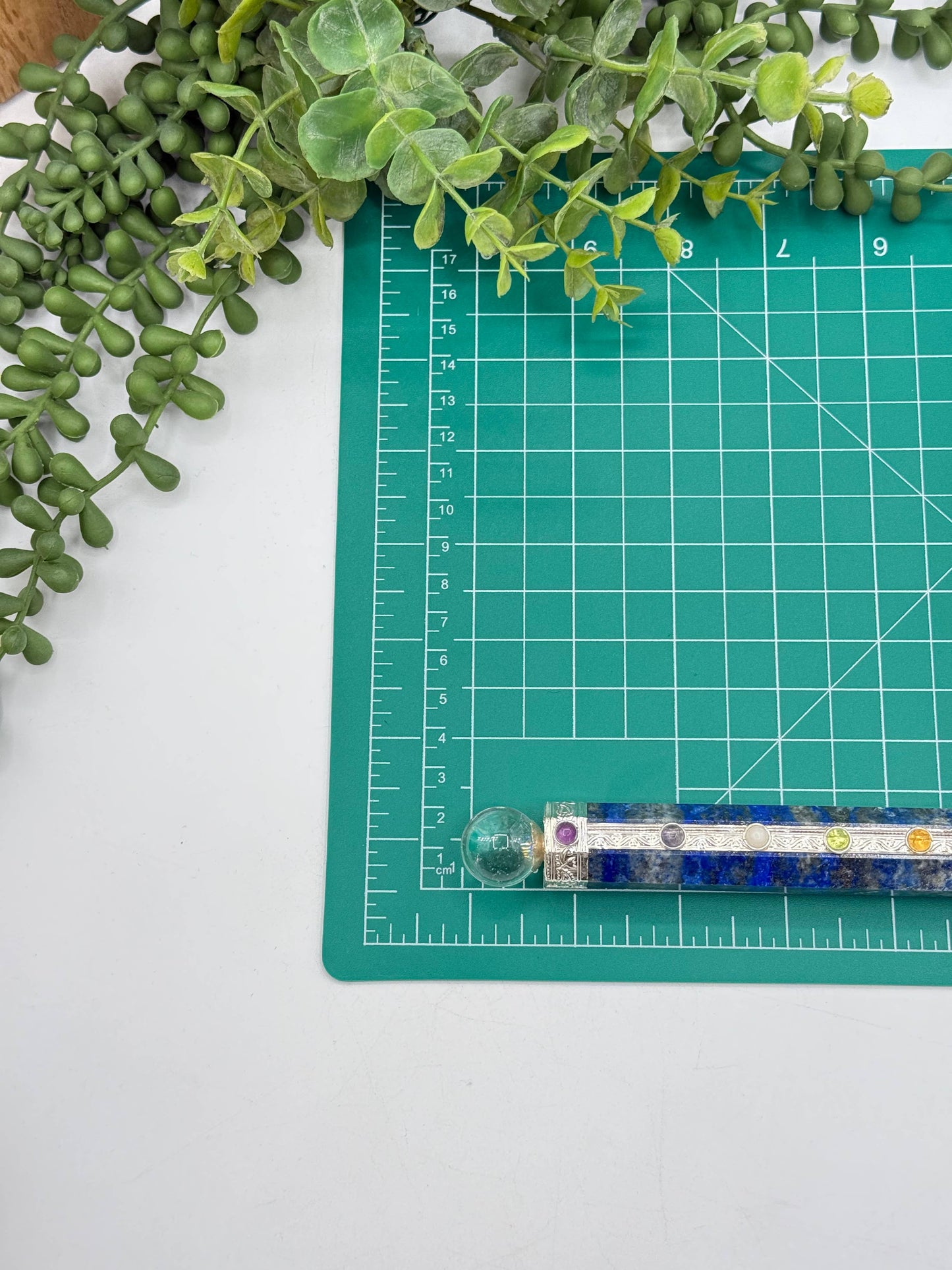 Lapis Chakra Massage Wands with clear quartz Point
