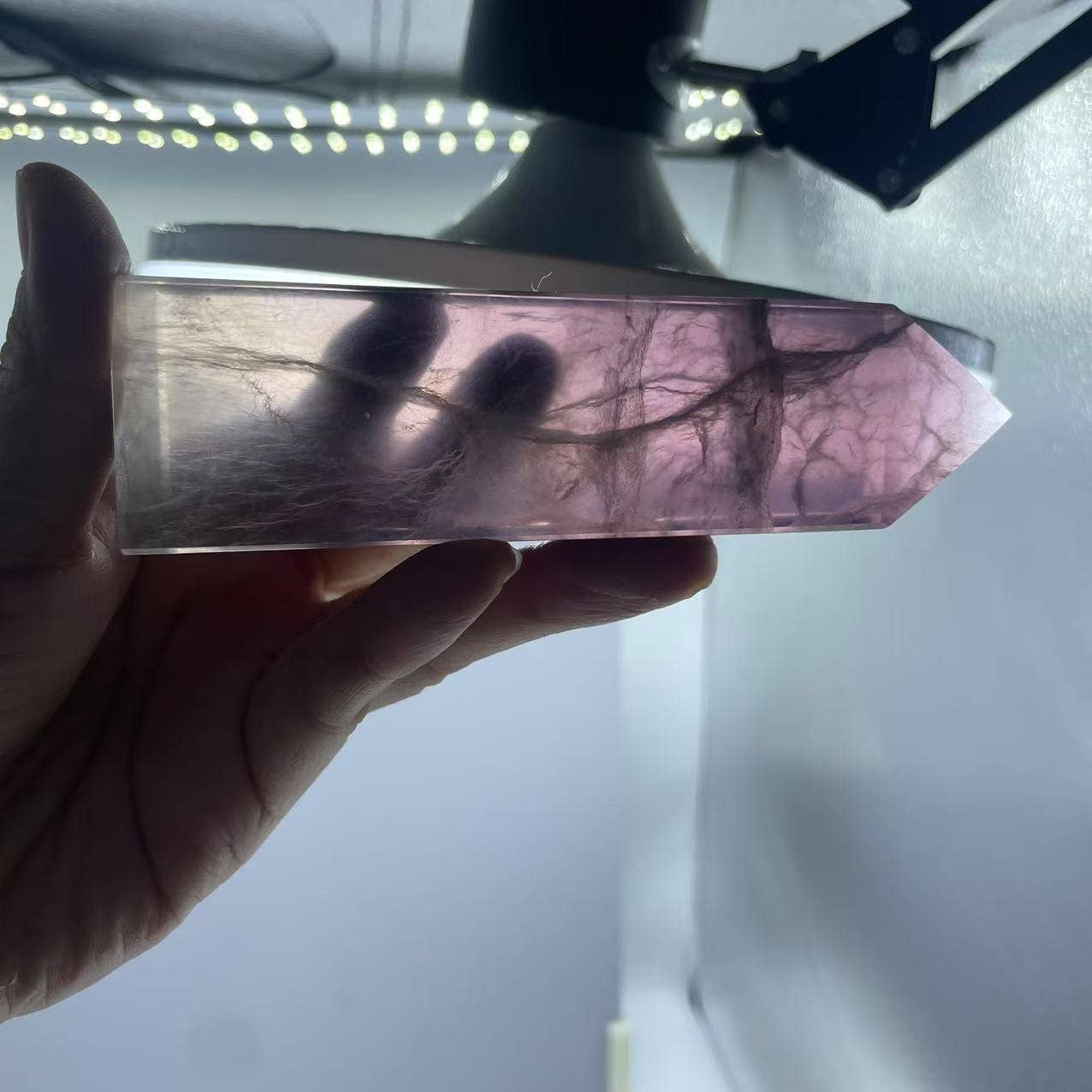Lavender Fluorite Tower Natural Crystal Point for Gift Shops
