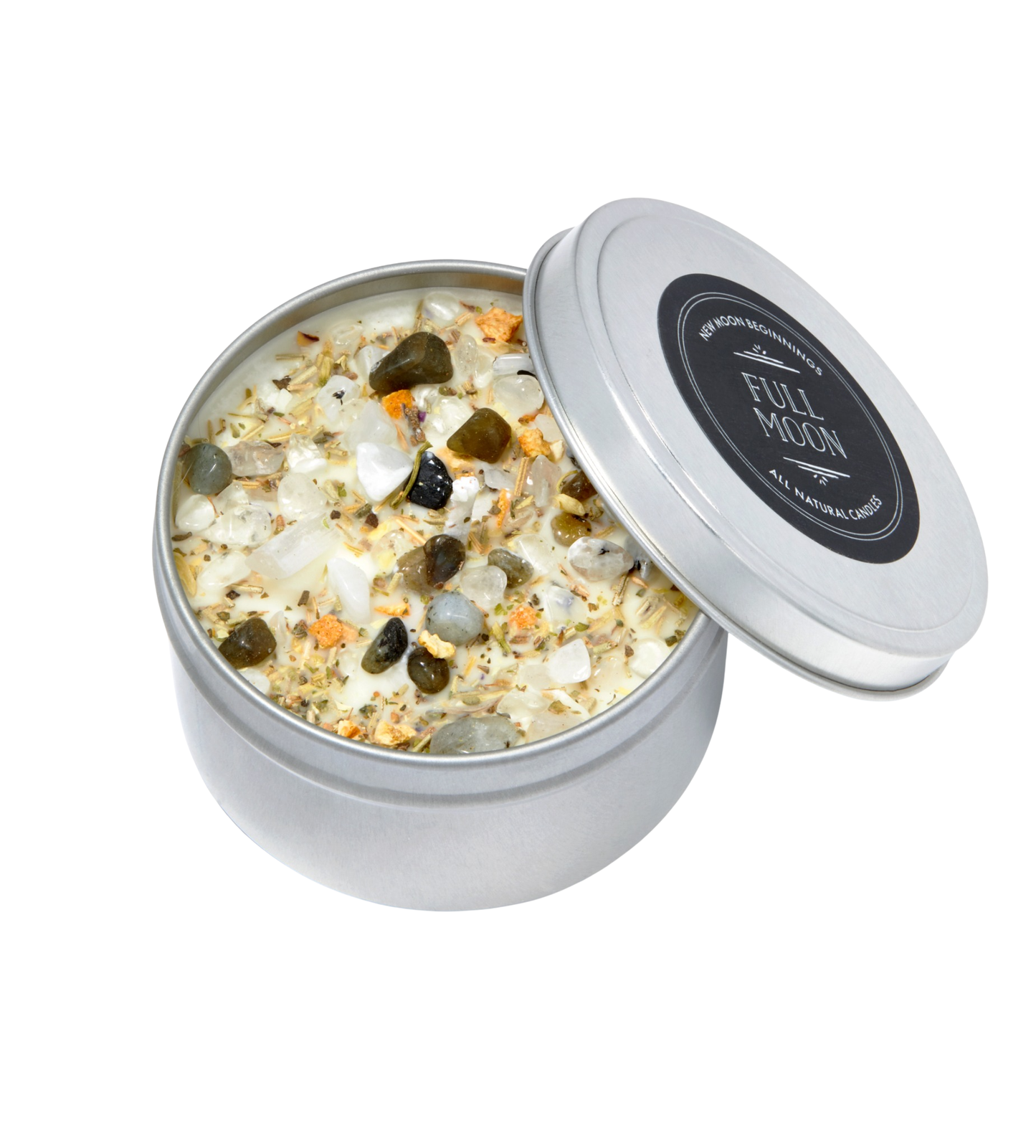 Full Moon Candle - Herb, Flower, Crystal & Candles