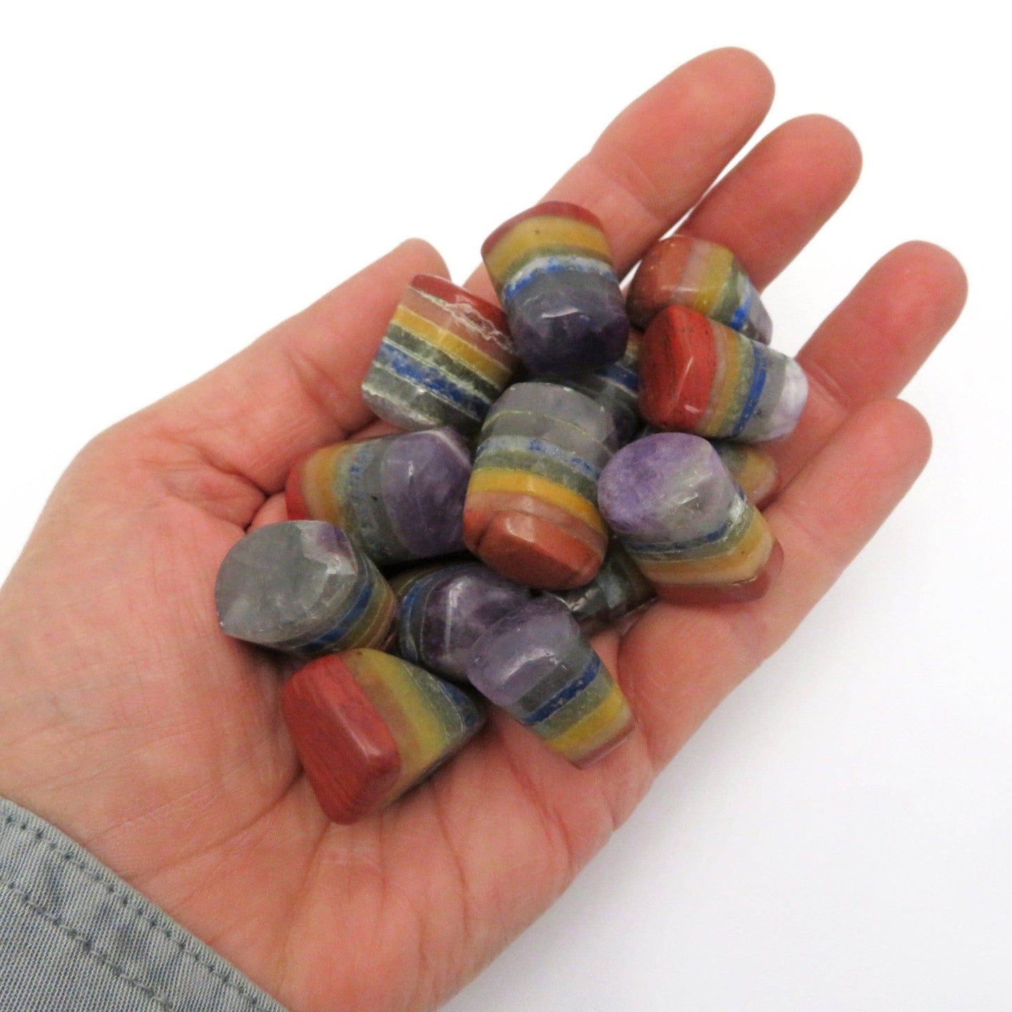 Seven Chakra Tumbled Stone - 7 Bonded Stones - Metaphysical