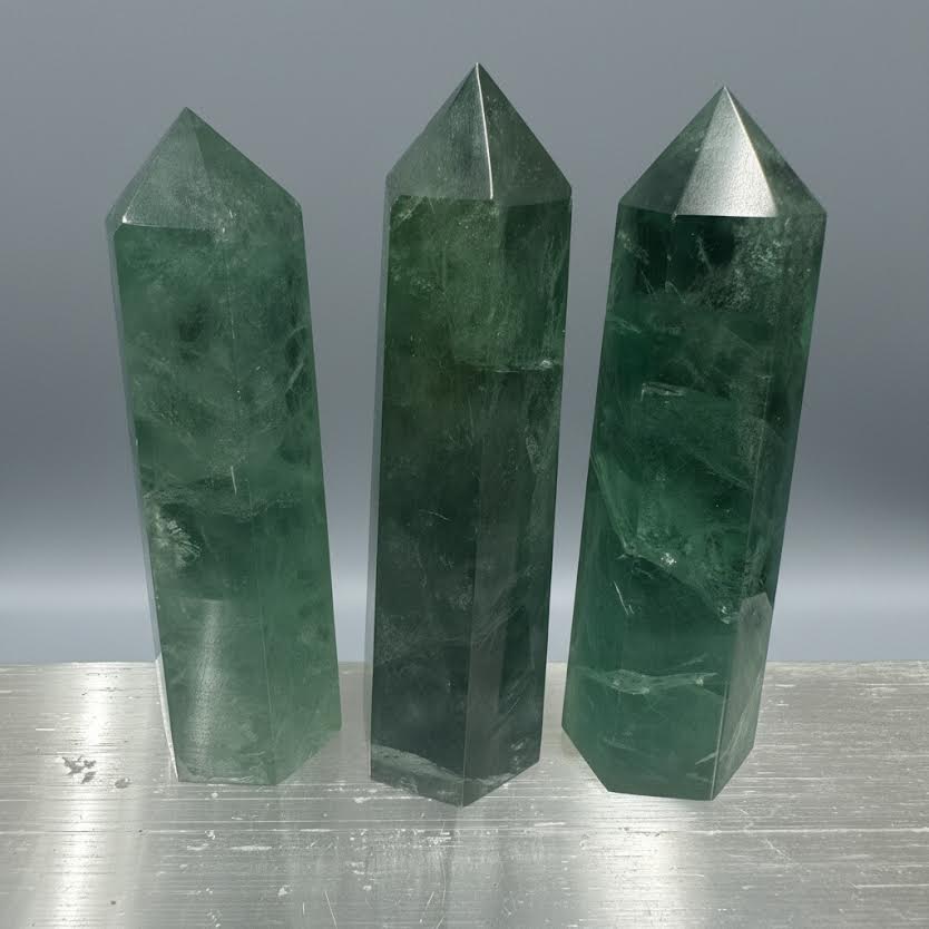 Green Fluorite Tower - Lot of 3