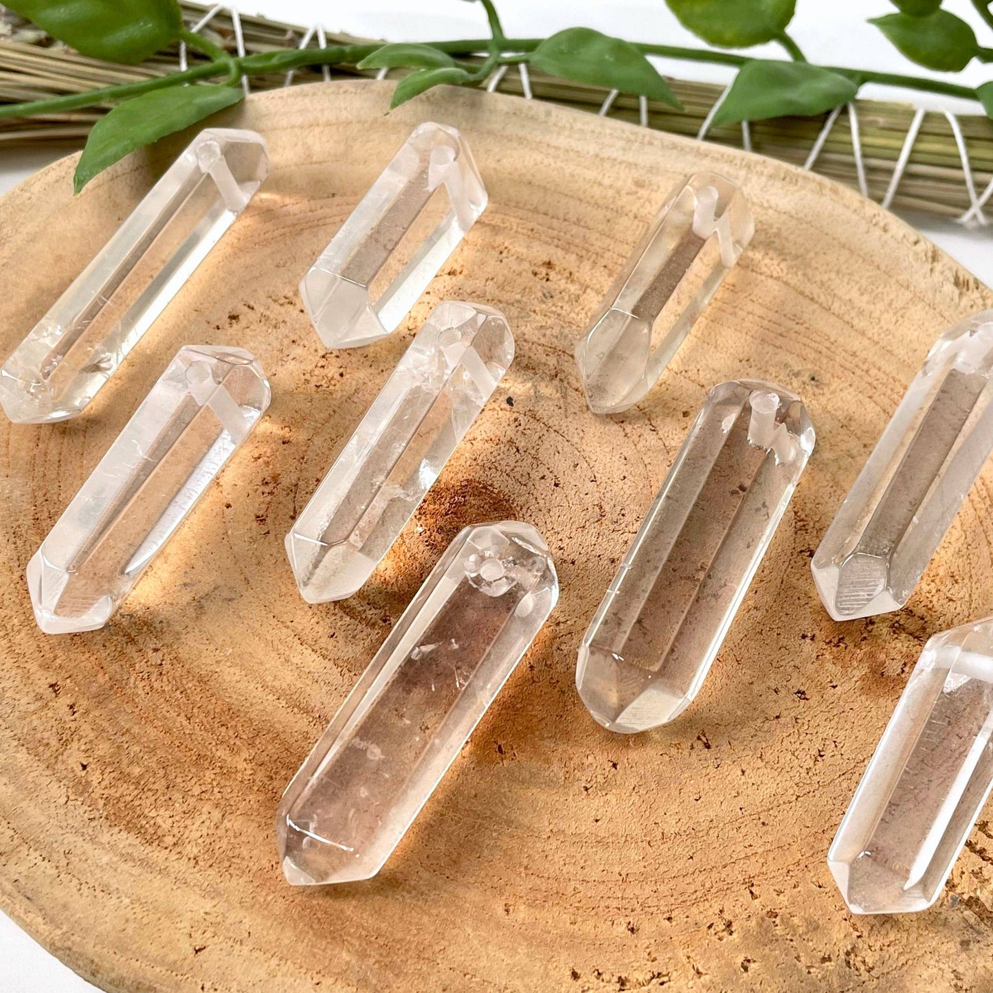 Drilled Crystal Quartz Double Points