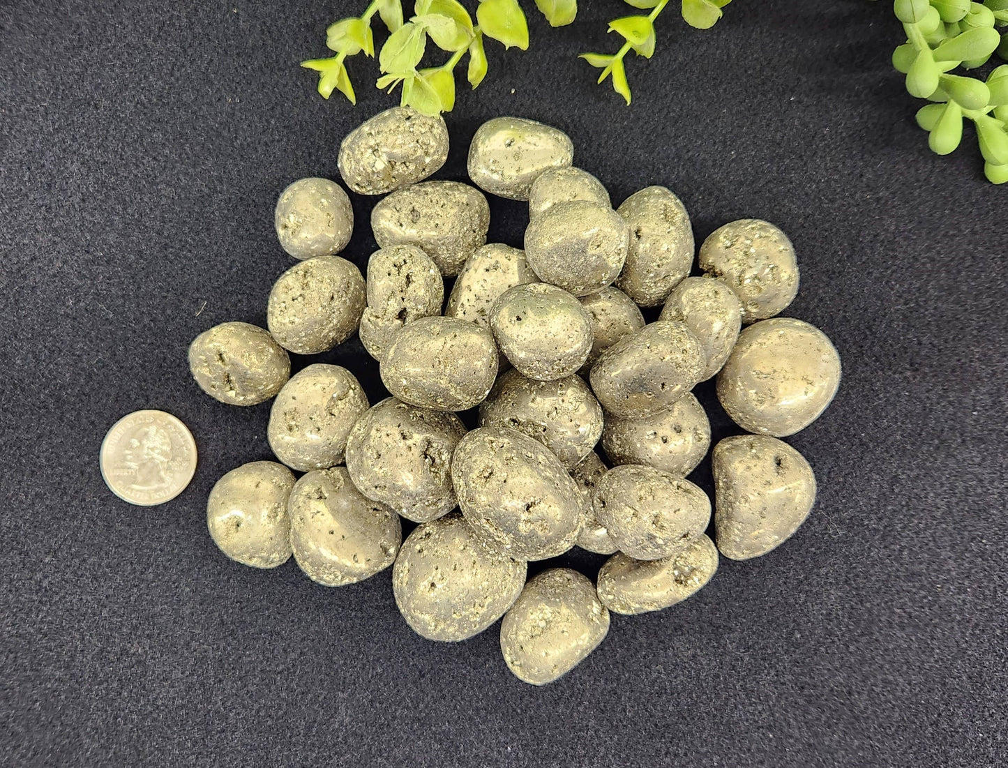 Pyrite (1kg/2.2 lbs.) Tumbled Stone 25 x 30mm