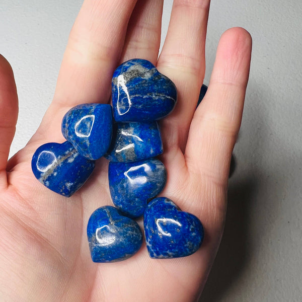 Lapis lazuli Crystal Heart Carvings 10pc Lot