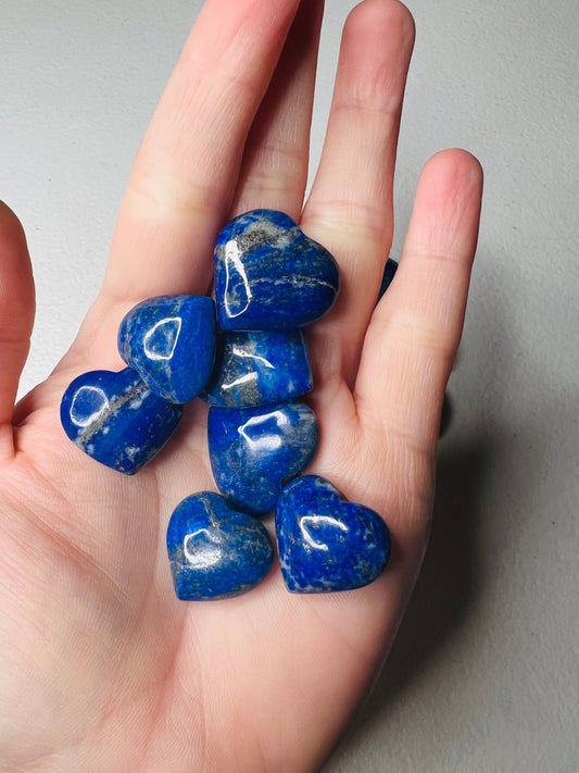 Lapis lazuli Crystal Heart Carvings 10pc Lot