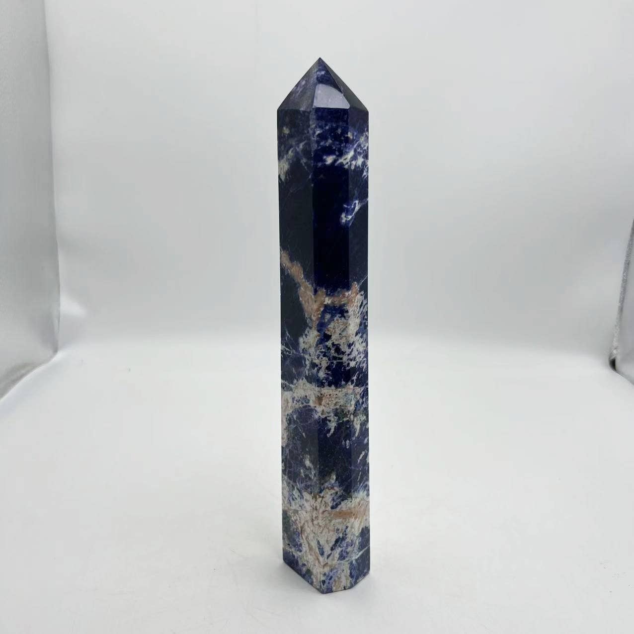 Natural Sodalite Tower – 7"-10" Tall Blue Decorative Crystal