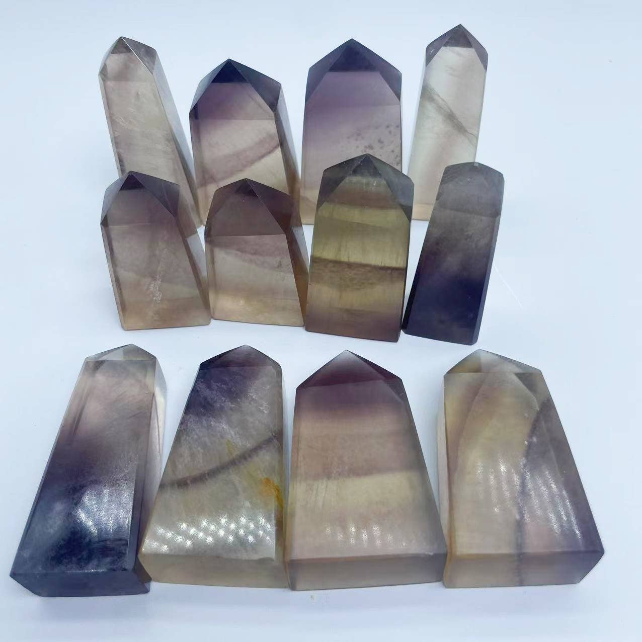 Lavender Fluorite Tower Natural Crystal Point for Gift Shops