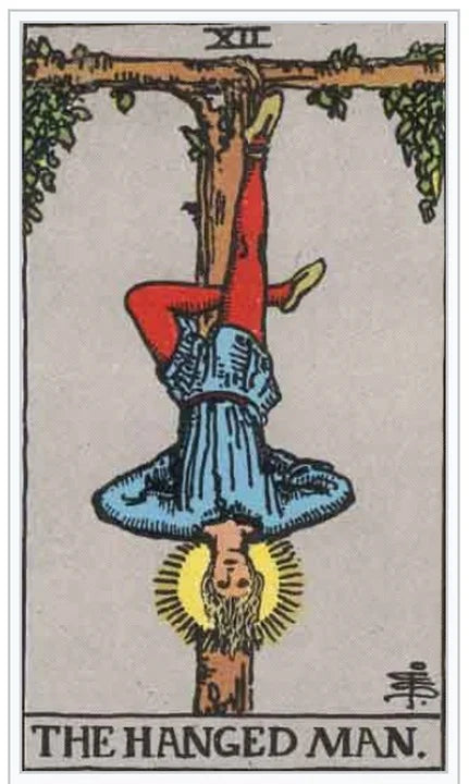 Decorative tarot-style card, The Hanged Man